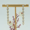 Pear Diamond Bezel Set Dangle Earrings