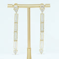 Multi Shape Lab Diamond Bezel Set Linear Drop Earrings