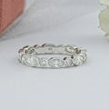 Marquise And Round Diamond Bezel Wedding Band