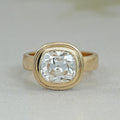 Old Mine Cushion Cut Bezel Set Ring