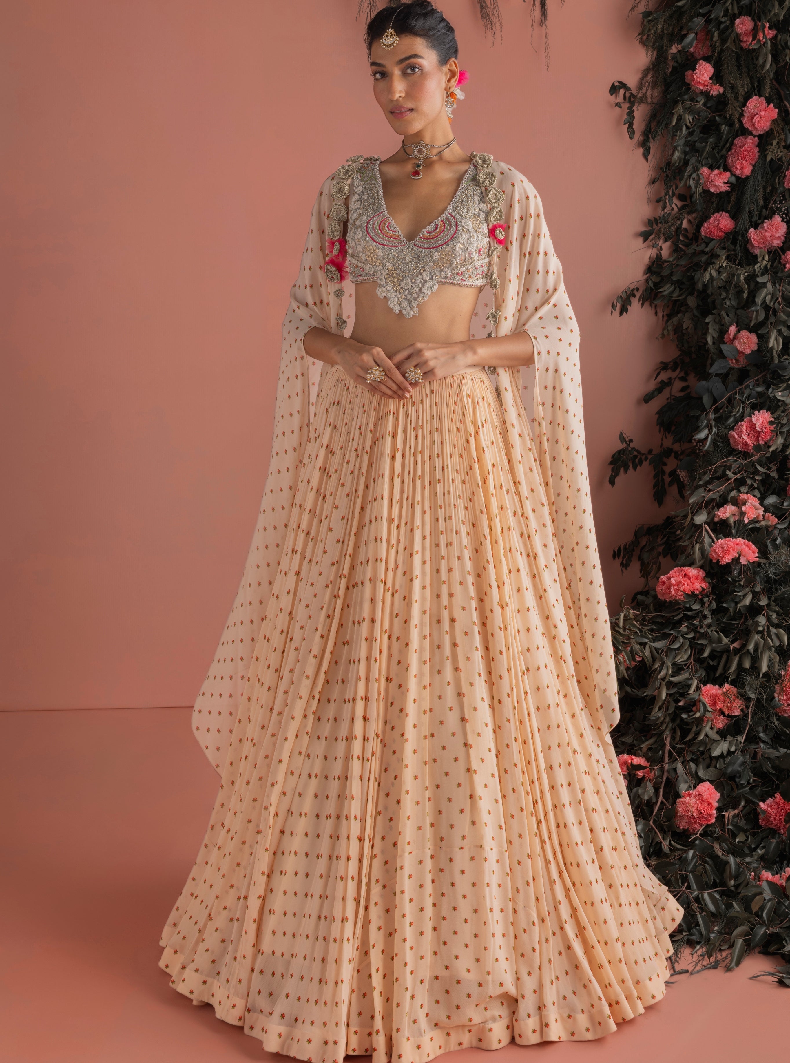 Rimza Skirt & Cape Set By KYNAH, Luxury Indian Fashion & Bridal Wear