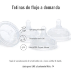 Biberón de silicona Rosa Anticolico de silicona orgánica Nenina & Co