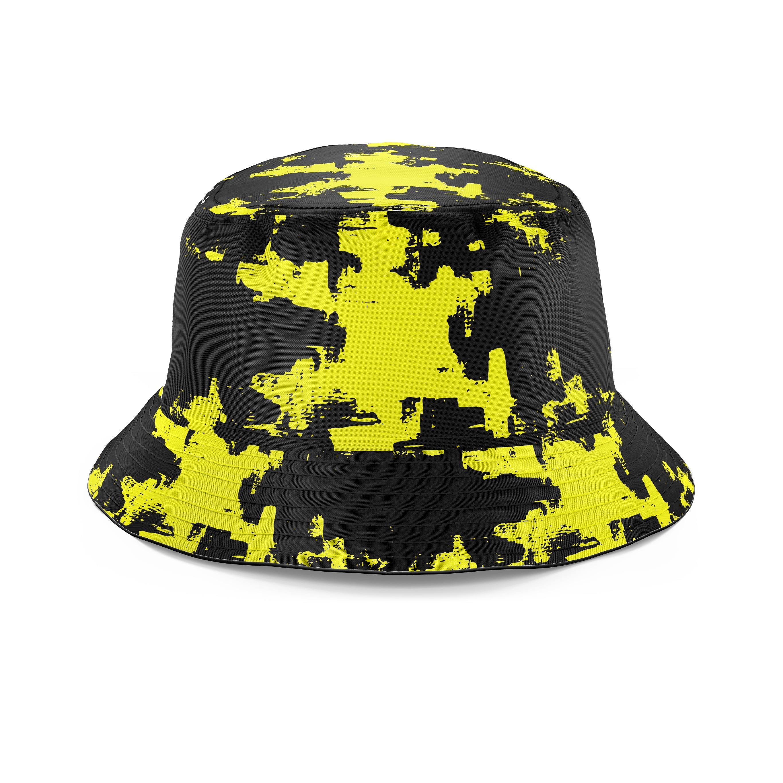 Black and Yellow Abstract Bucket Hat