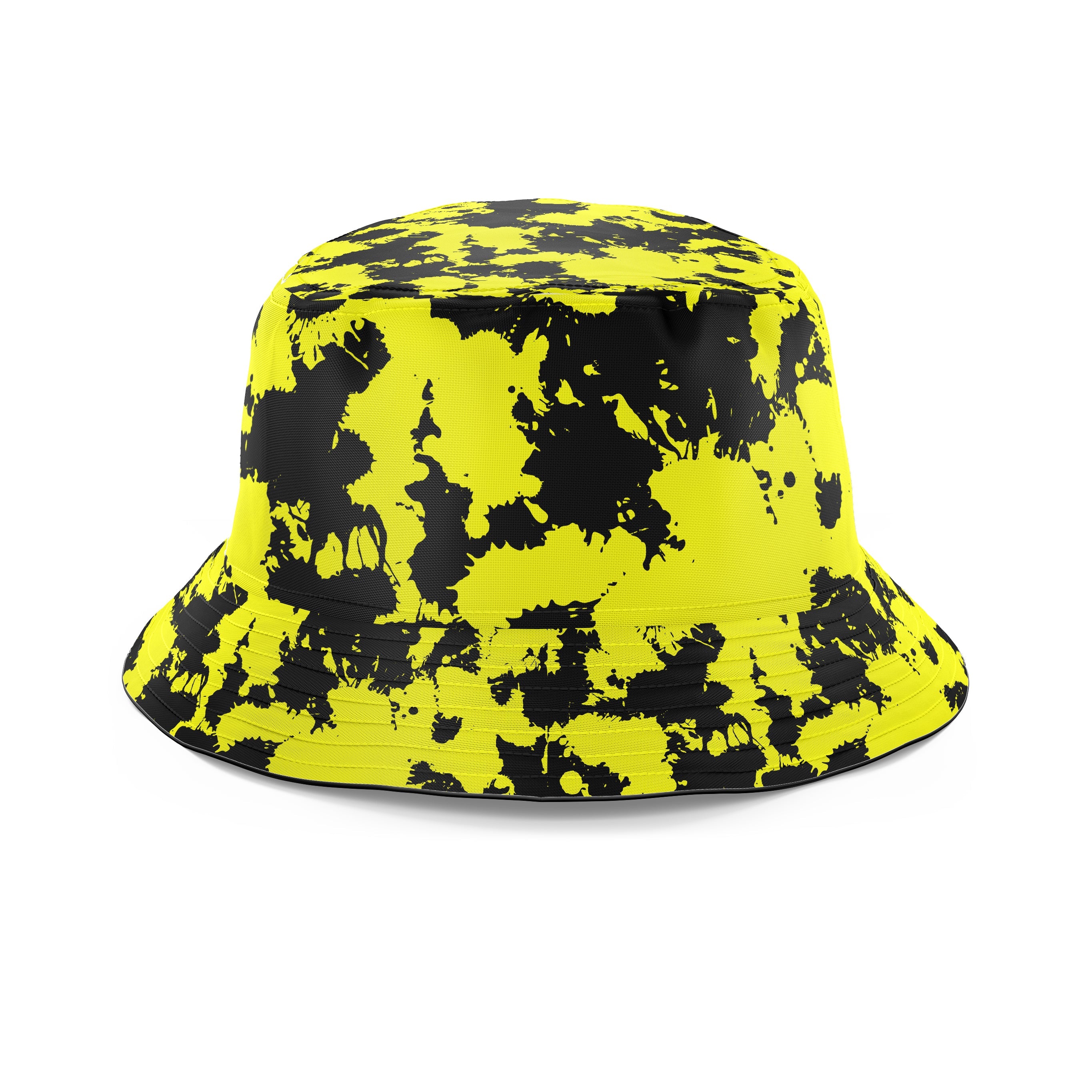 Yellow and Black Paint Splatter Bucket Hat