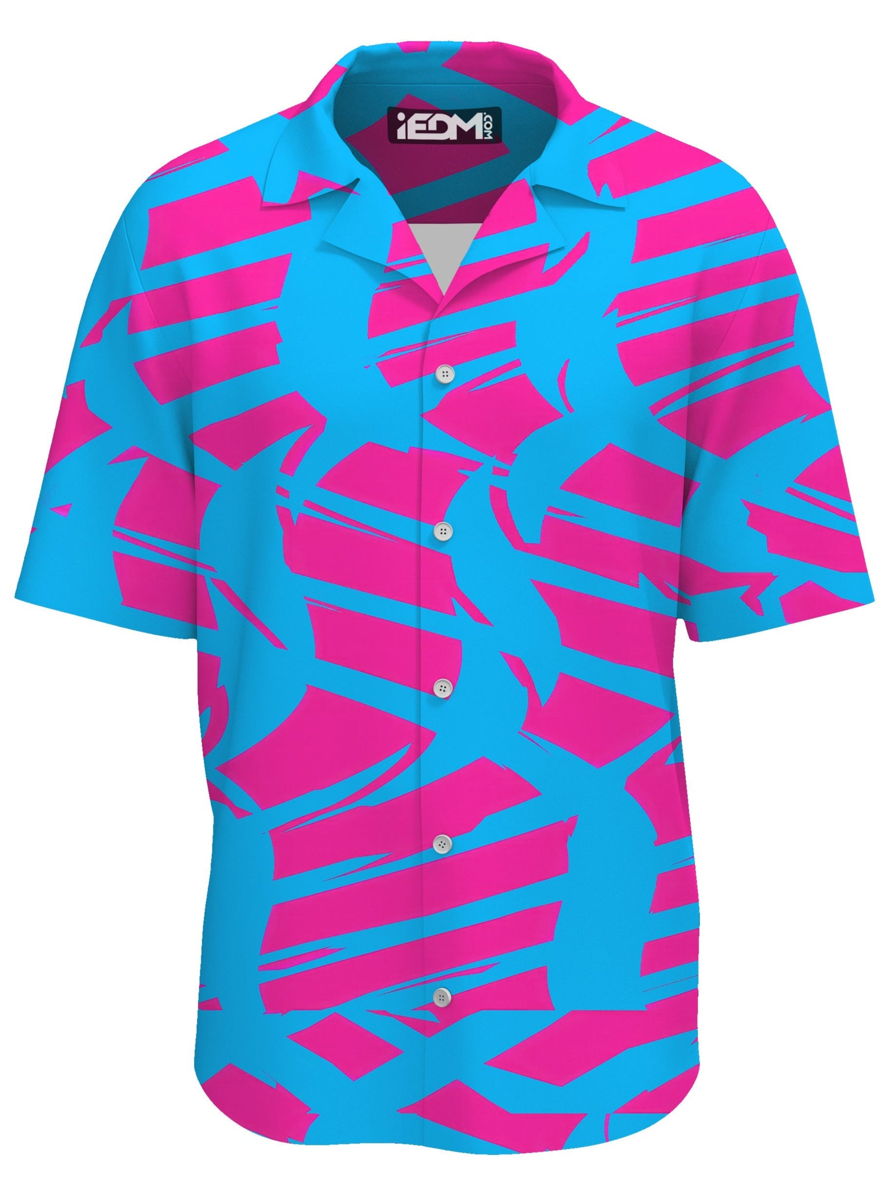 Pink and Blue Squiggly Rave Checkered Lounge Shirt