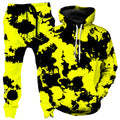 Yellow and Black Paint Splatter Hoodie and Joggers Combo
