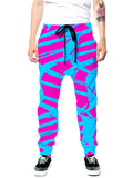 Pink and Blue Squiggly Rave Checkered Joggers