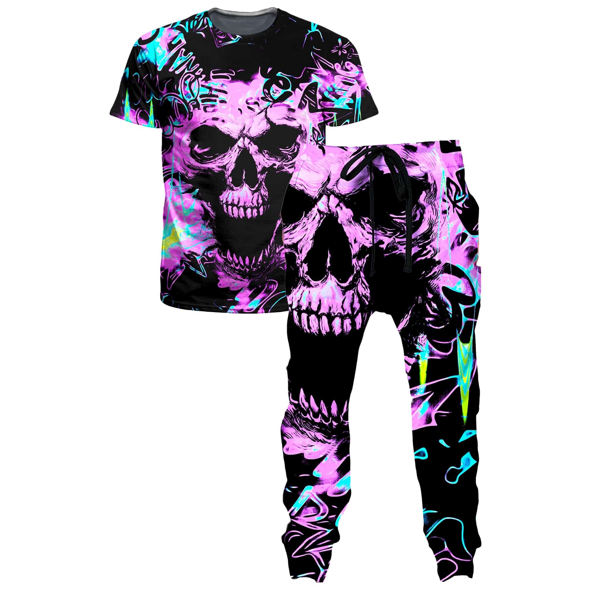 Skull Graffiti T-Shirt and Joggers Combo
