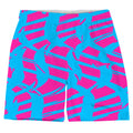Pink and Blue Squiggly Rave Checkered Weekend Shorts