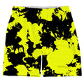 Yellow and Black Paint Splatter Weekend Shorts