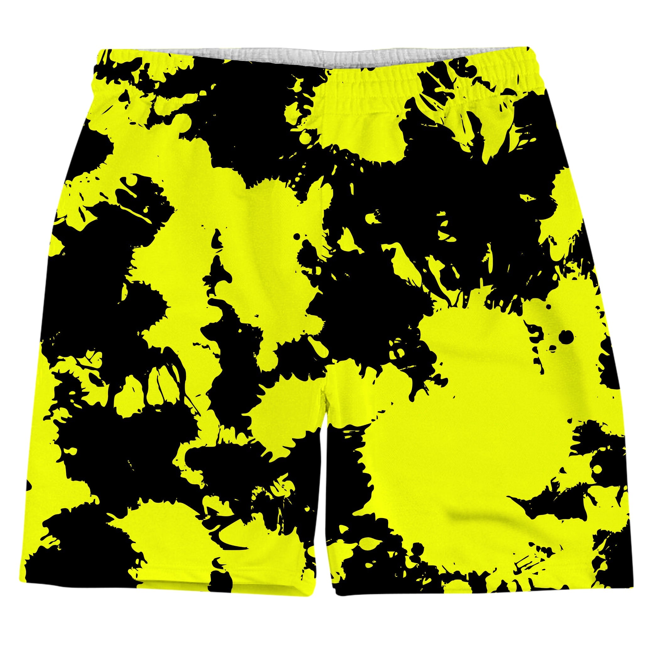 Yellow and Black Paint Splatter Weekend Shorts