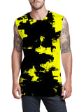 Black and Yellow Abstract Men's Muscle Tank