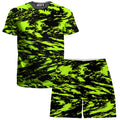 Black Lime Bolt Glitch T-Shirt and Shorts Combo
