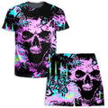 Skull Graffiti T-Shirt and Shorts Combo