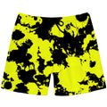 Yellow and Black Paint Splatter Swim Trunks