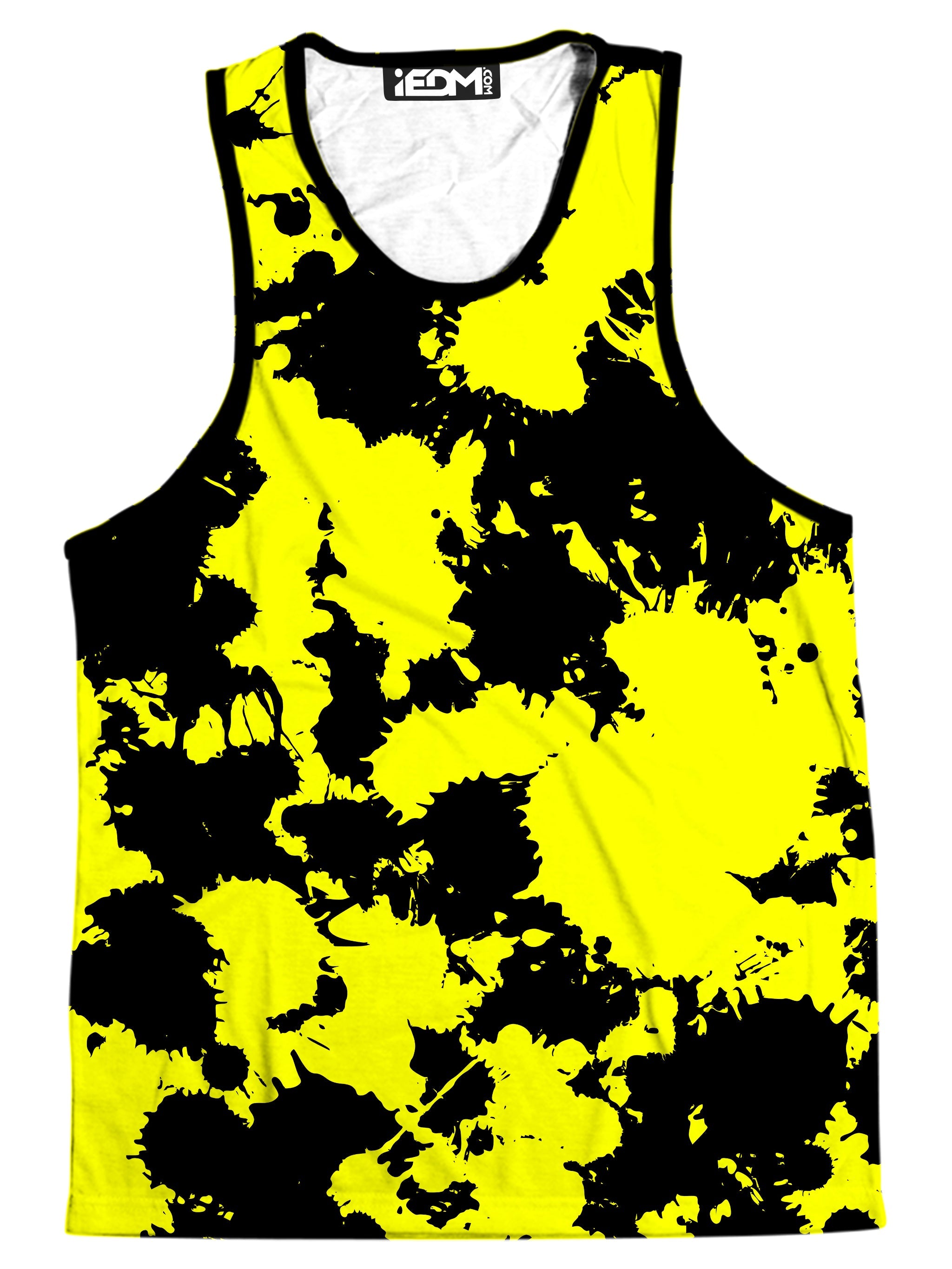 Yellow and Black Paint Splatter Men's Tank
