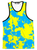 Yellow and Blue Paint Splatter Men's Tank