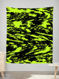 Black Lime Bolt Glitch Tapestry