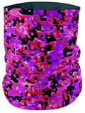 Purple Red and Black Rave Camo Melt Bandana Mask