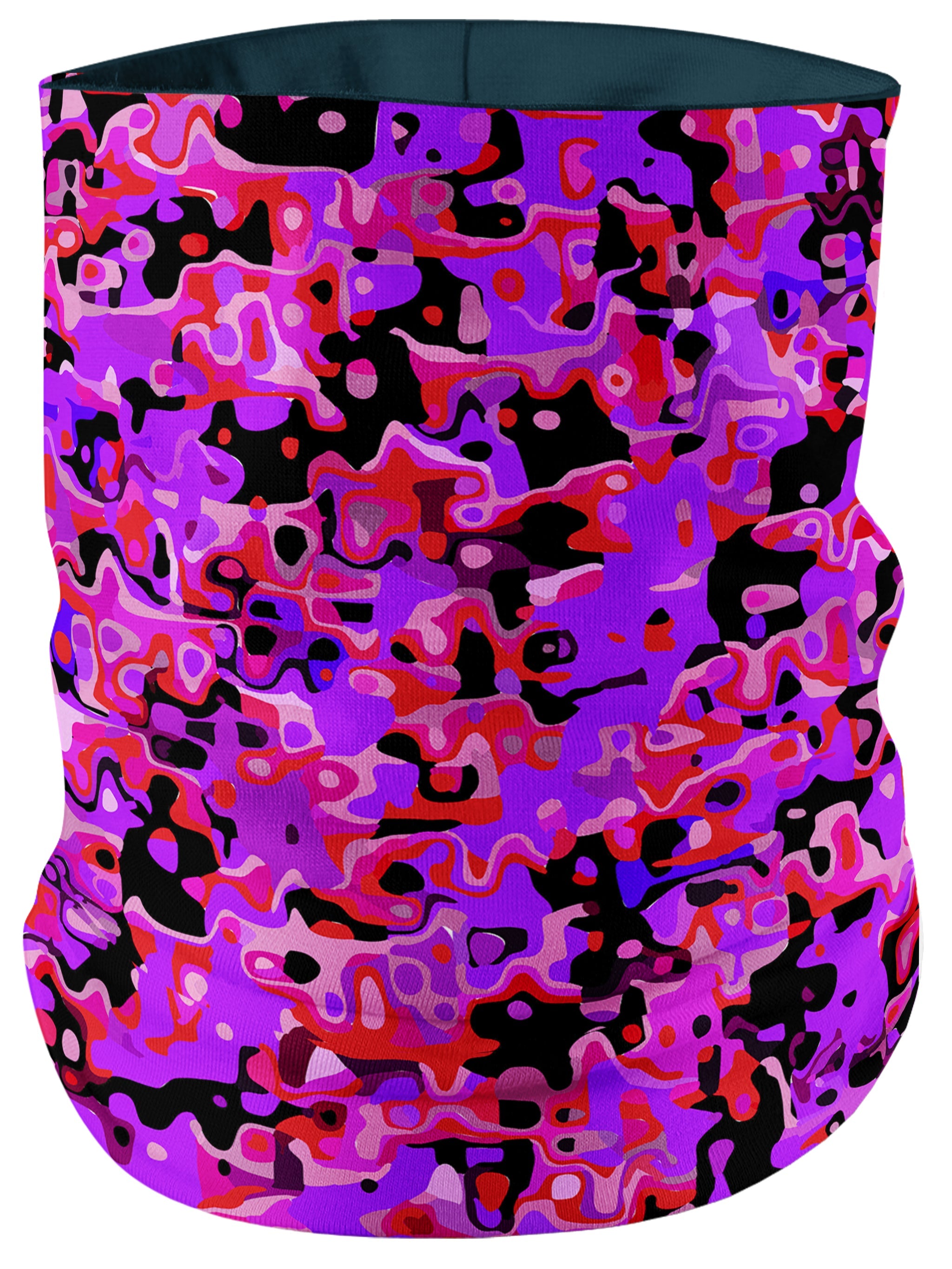 Purple Red and Black Rave Camo Melt Bandana Mask
