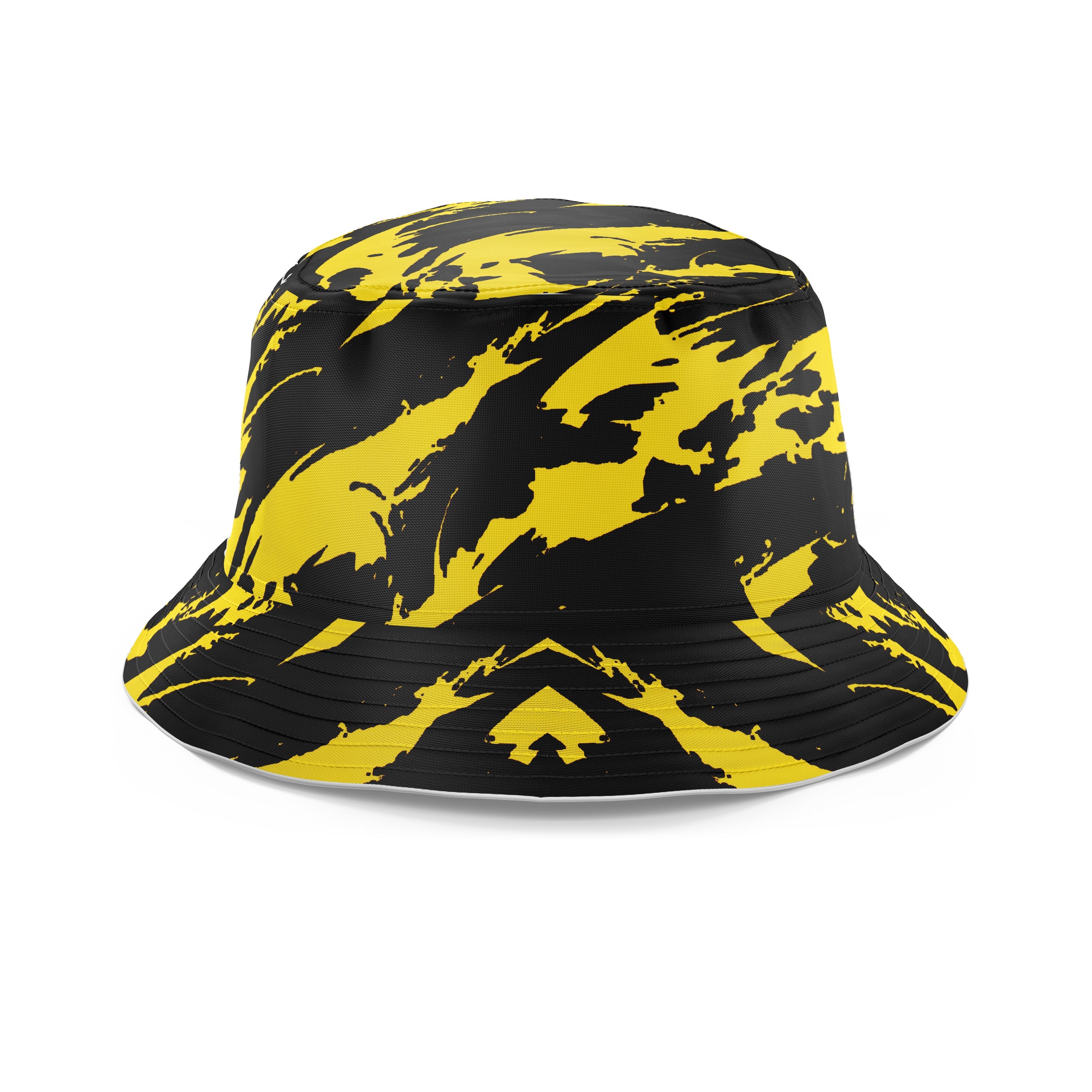 Black And Yellow Paint Splatter Bucket Hat