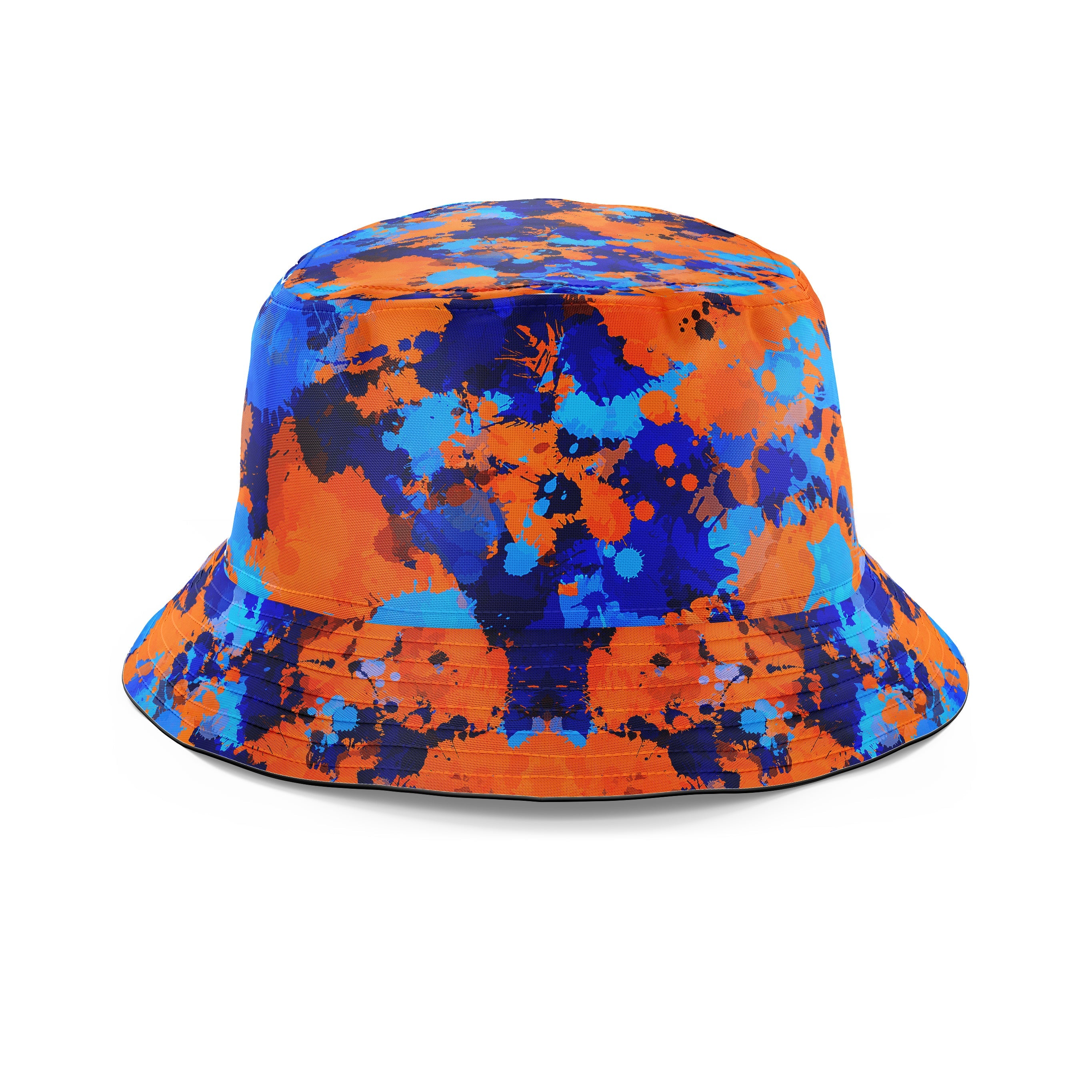 Blue And Orange Paint Splatter 2 Bucket Hat