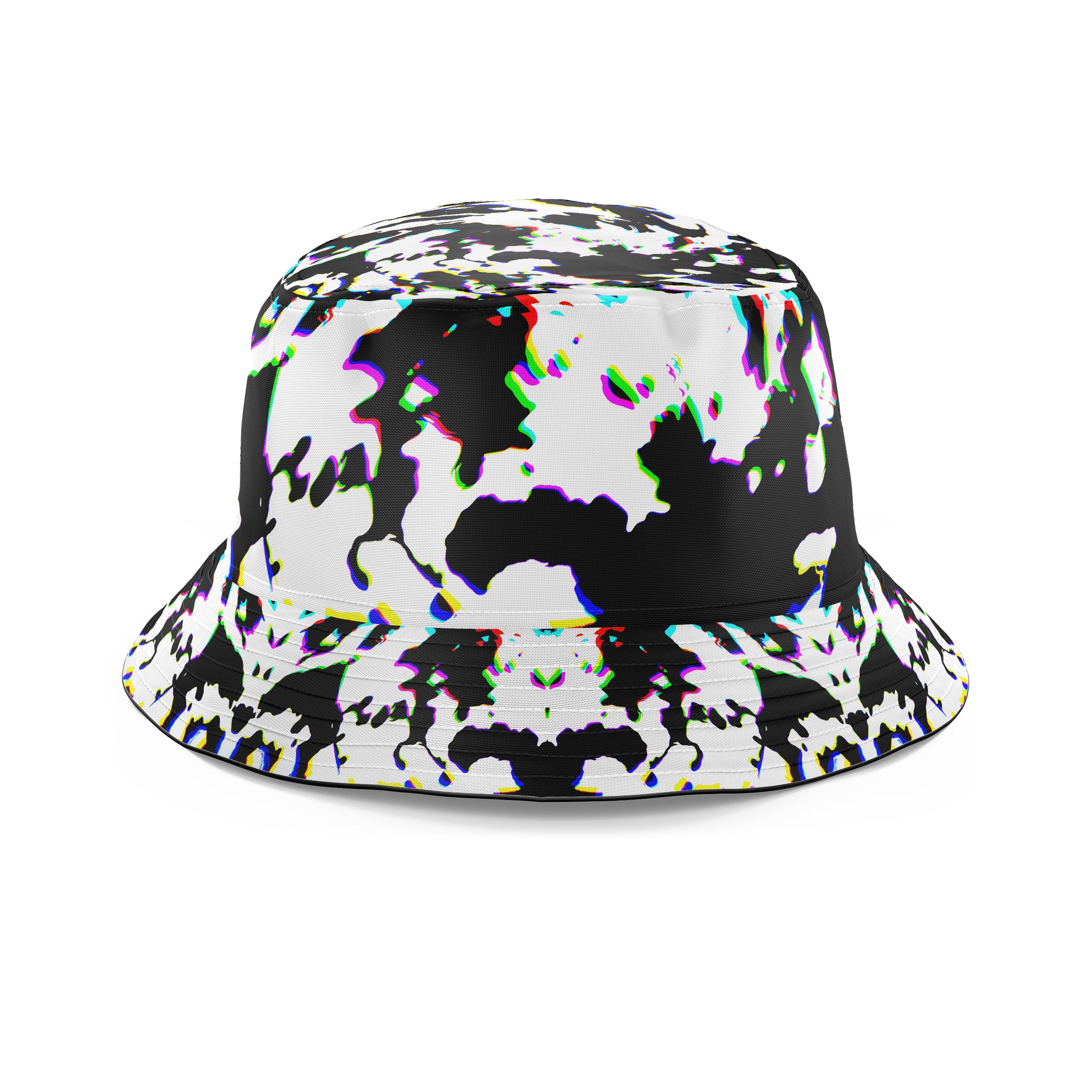Cow Hide Print Rave Drip Bucket Hat