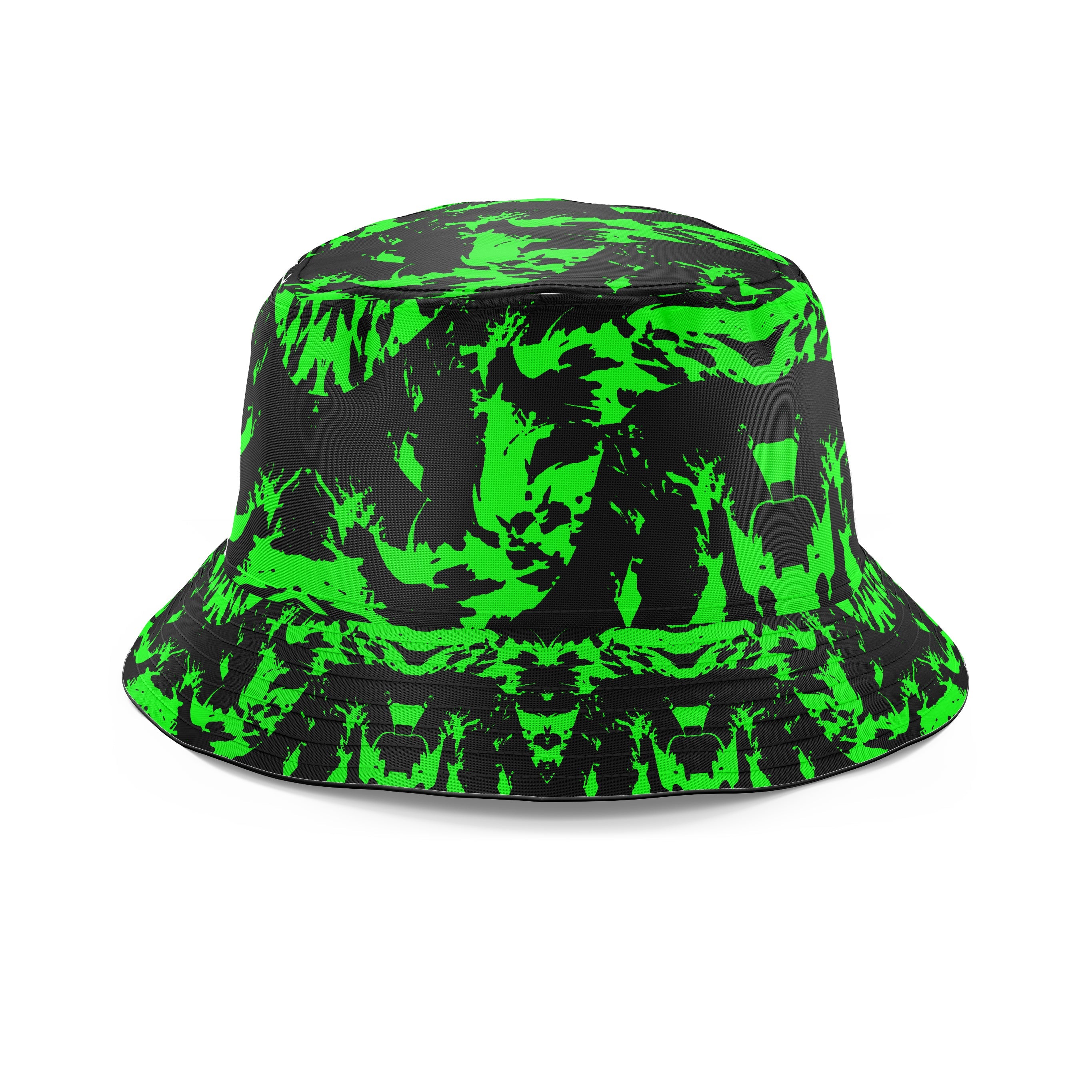 Neon Graffiti Paint Splatter Bucket Hat