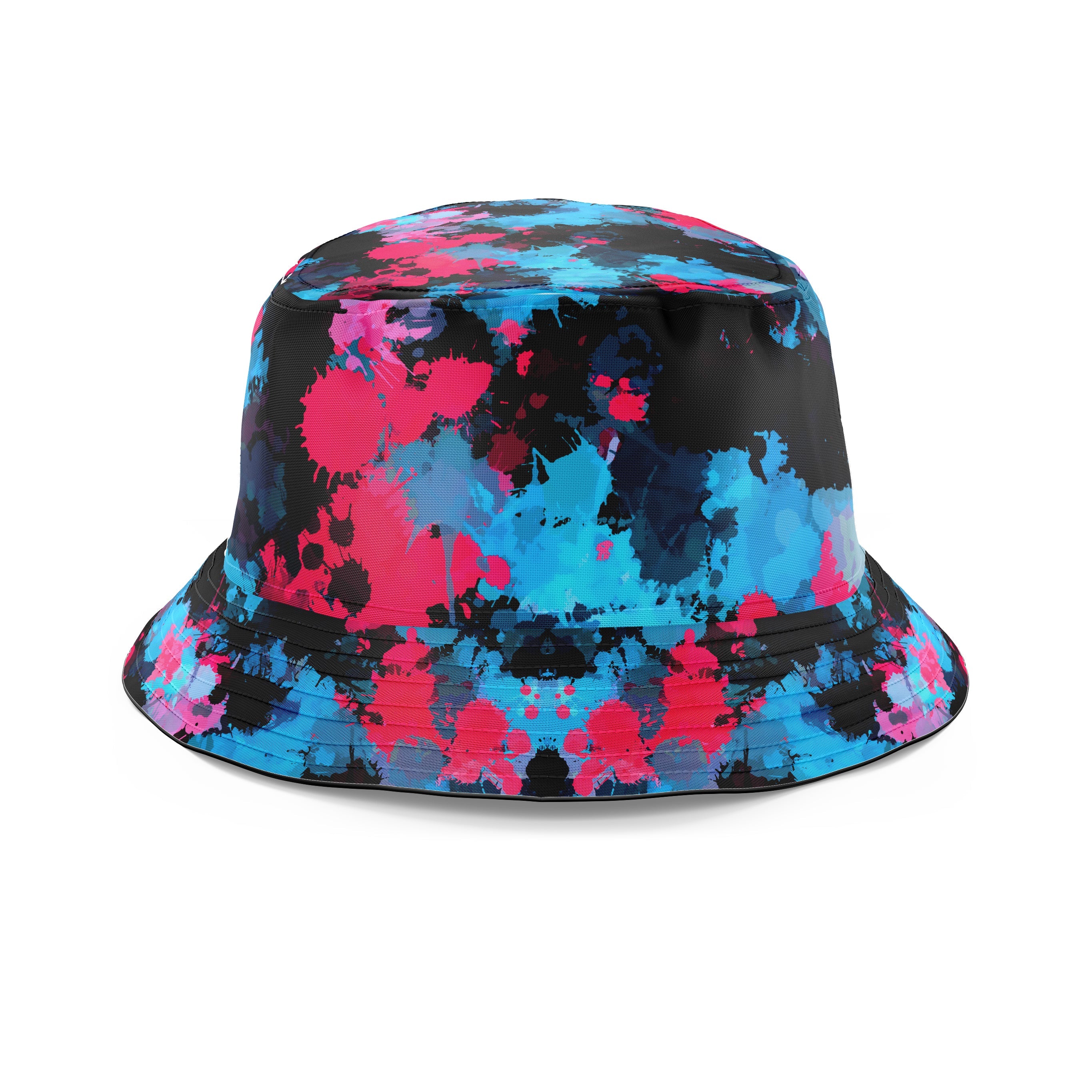 Pink and Blue Paint Splatter Bucket Hat