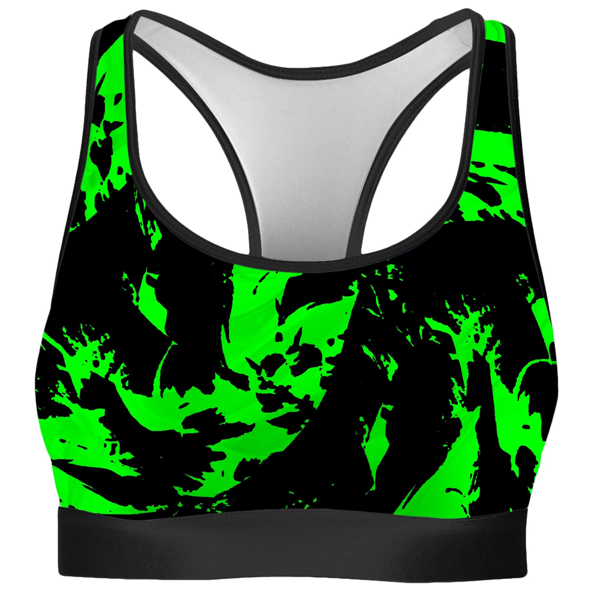 Neon Graffiti Paint Splatter Rave Bra