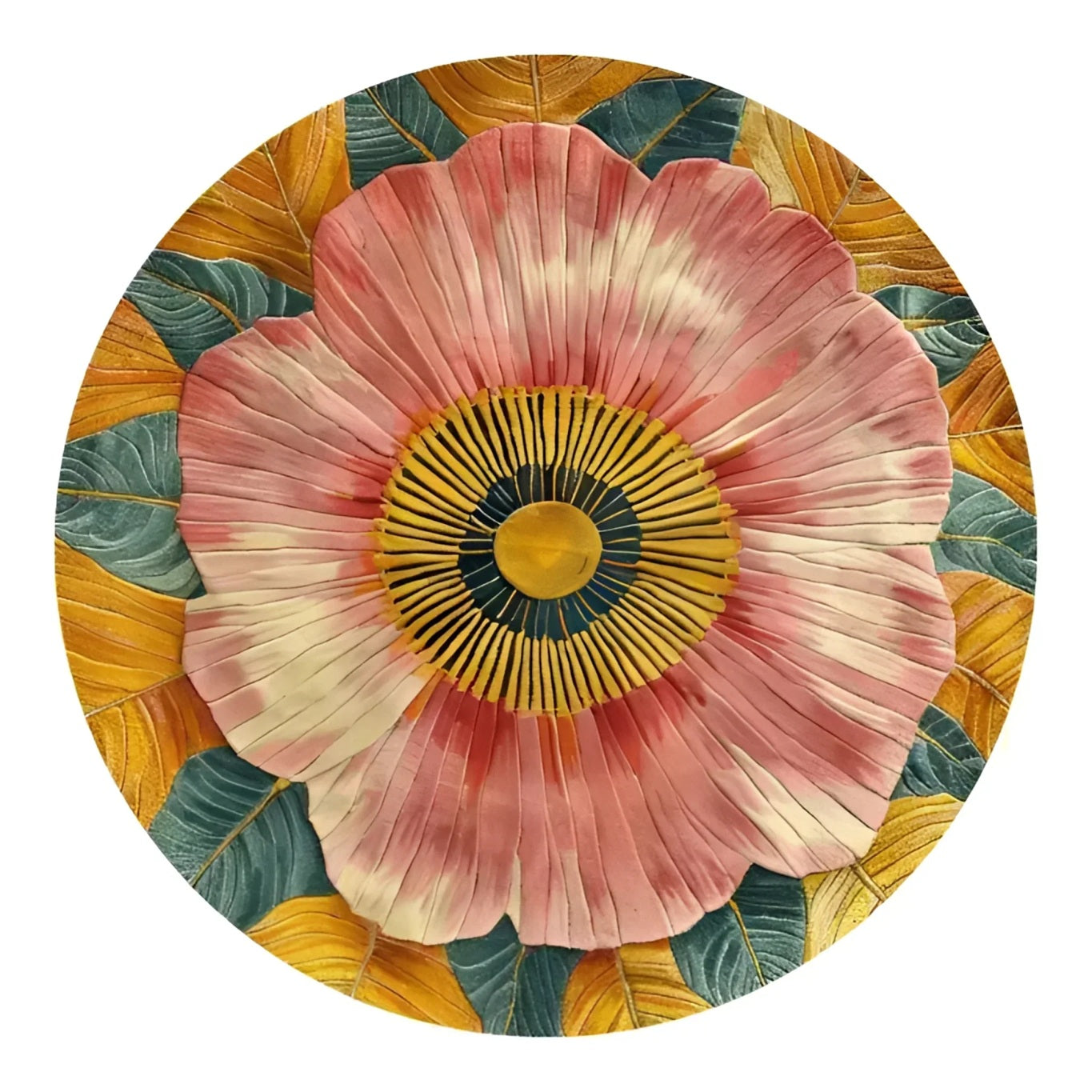Big Bloom Tapestry Hand Tufted Round Rug 6'