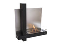 Chimenea de etanol mural en acero inoxidable negro