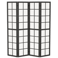 4-Panel Folding Room Divider with Freestanding Privacy Screen for Living Room, Bedroom & Office – 160 x 170 cm, Black