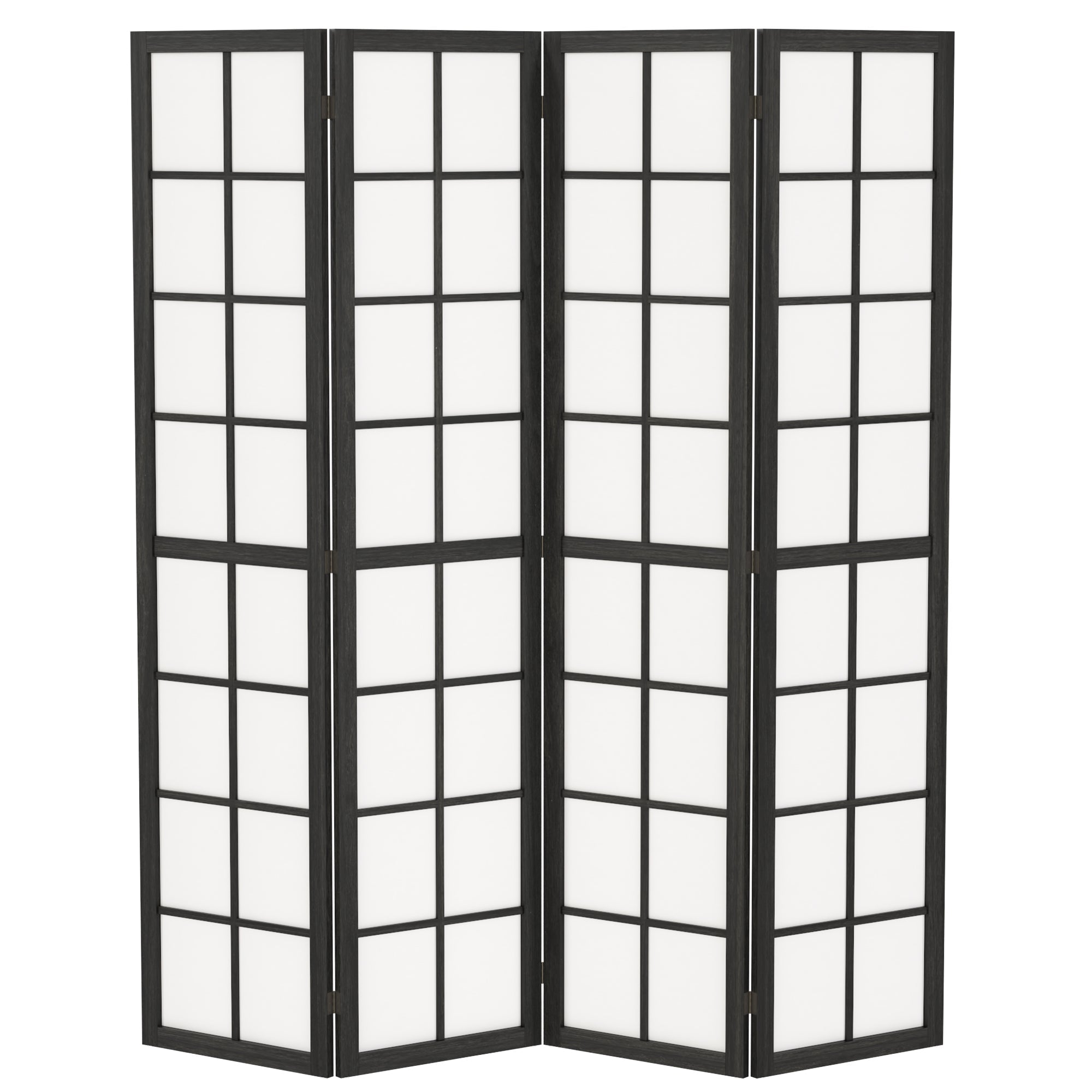 4-Panel Folding Room Divider with Freestanding Privacy Screen for Living Room, Bedroom & Office – 160 x 170 cm, Black