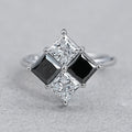 Princess Cut Black Diamond Anniversary Rings