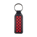Black and Red Laser Cut Leather Keychain