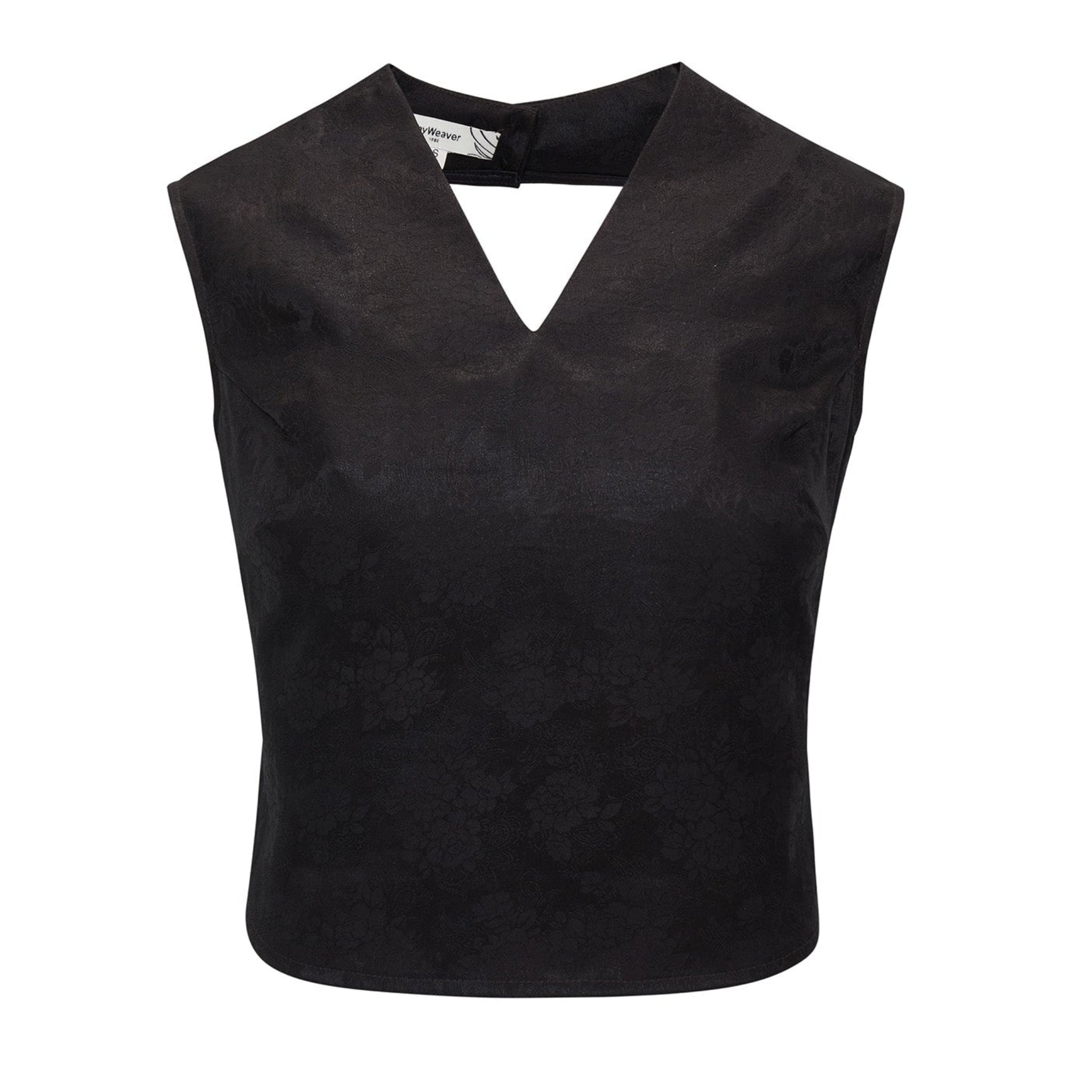 Black Backless Ribbon Top