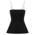 Black Bra Detailed Open Back Wool Corset