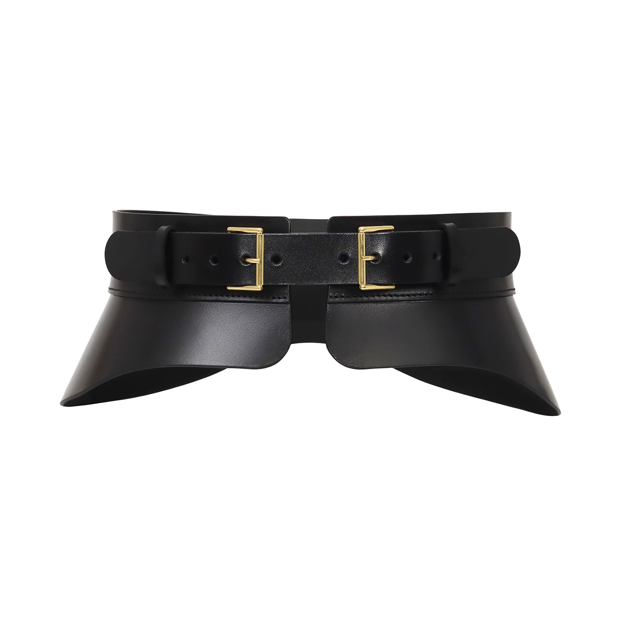 Black Crescent Peplum Belt