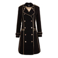 Black Double Breasted Military Coat