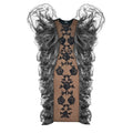 Black Rose Embroidered Tulle Statement Gown