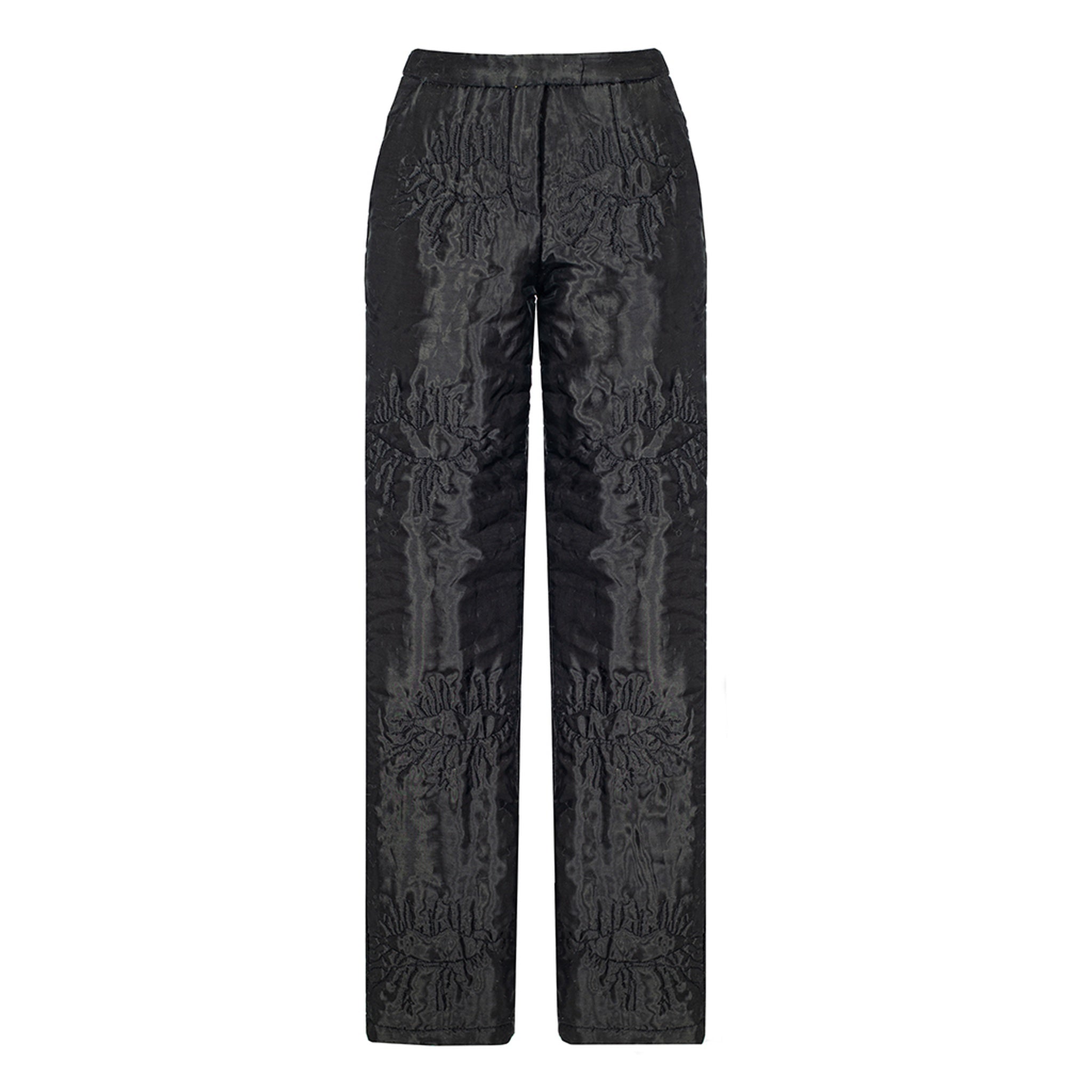 Black Organza Straight Pants
