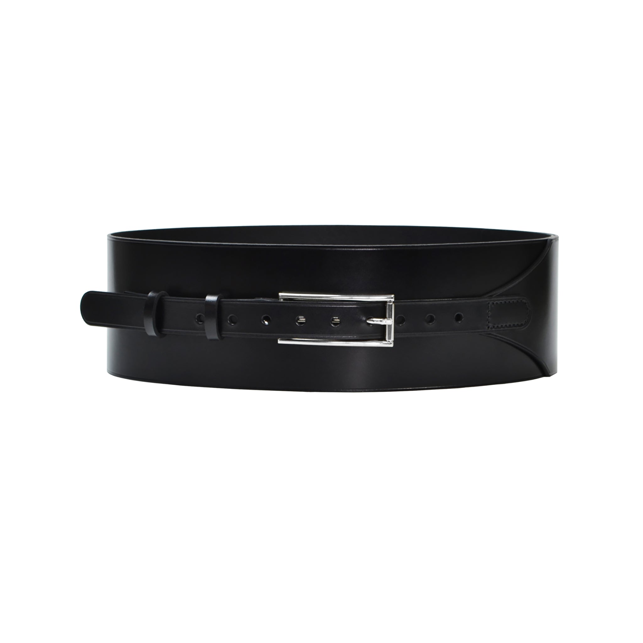 Black Wide Leather Belt