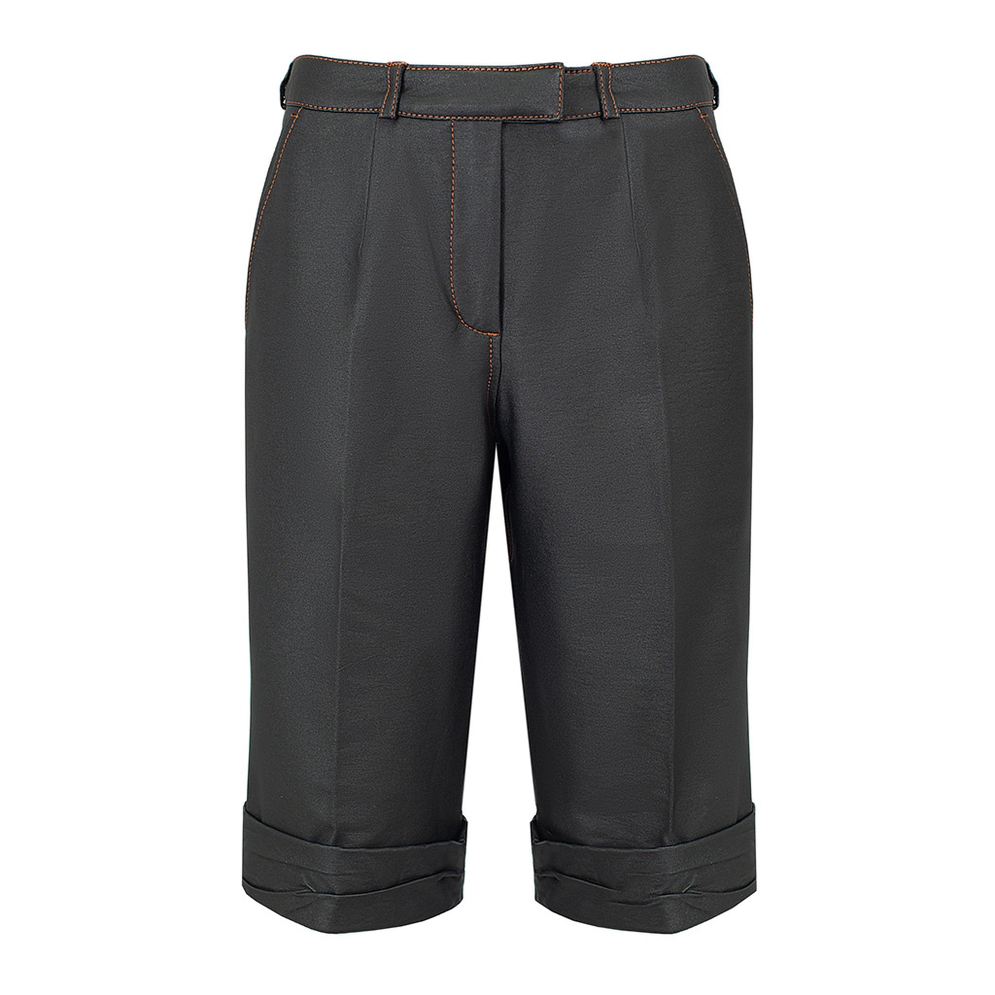 Black Wrinkled Faux Leather Shorts
