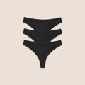 Lounge Underwear Seamless Bonded Brazilian Briefs (3-Pack) - Black