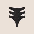 Lounge Underwear Seamless Bonded Thongs (3-Pack) - Black