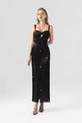Couture Orchid Appliqué Maxi Dress