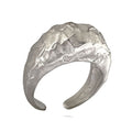 Amorphous Matte Silver Oval Ring