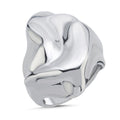 Shiny Silver Hammered Big Ring