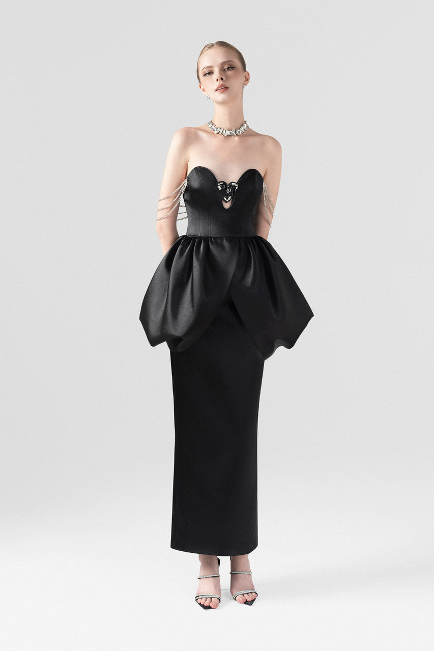 Ensemble Puff-Waisted Maxi Dress